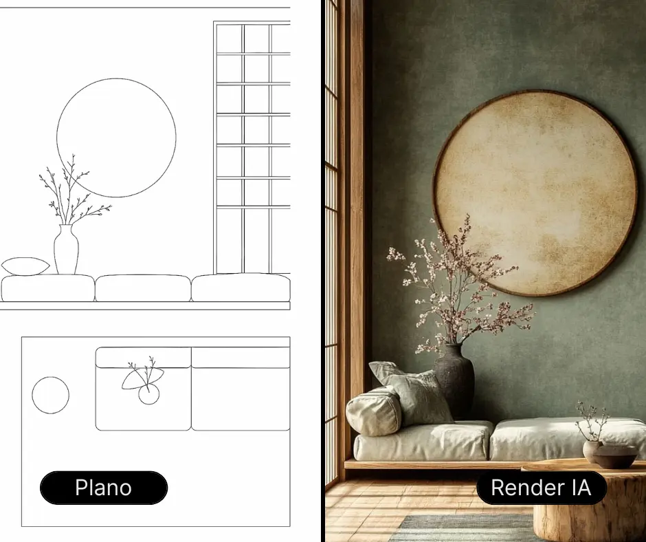Render de plano interior modelo 3D Render de plano interior modelo 3D