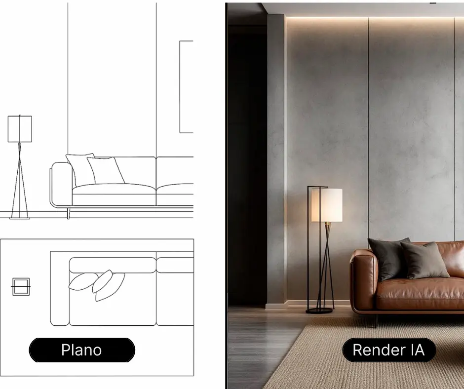 Render de plano completo modelo 3D Render de plano completo modelo 3D