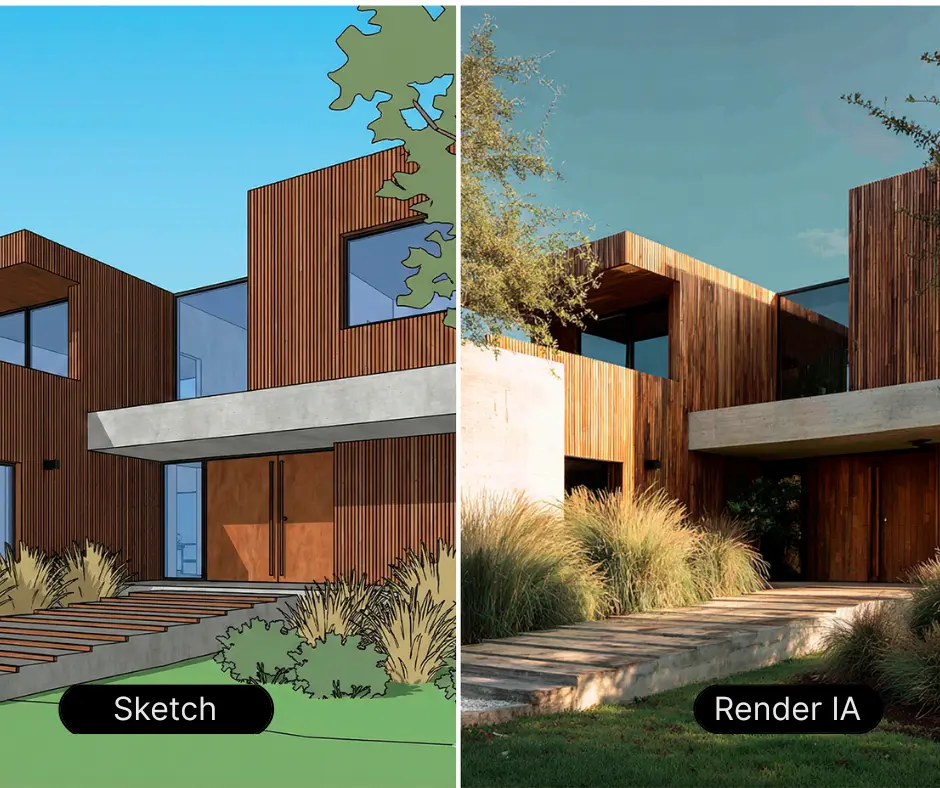 Render de sketch a render modelo 3D Render de sketch a render modelo 3D